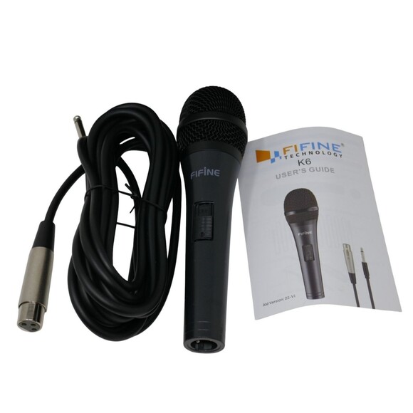 Fifine Technology K6 Black Handheld Karaoke Dynamic Vocal Microphone - Picture 6 of 14